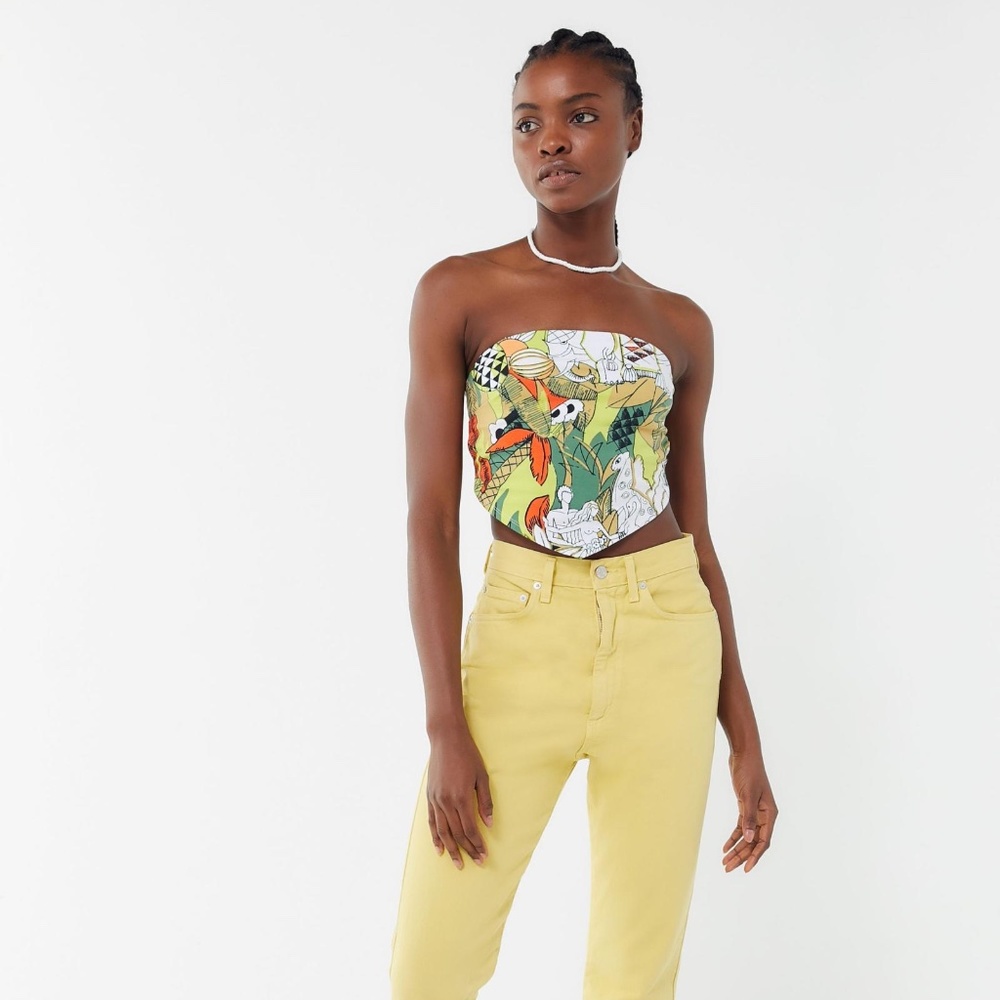 Urban Outfitters Cabana Strapless Handkerchief Top